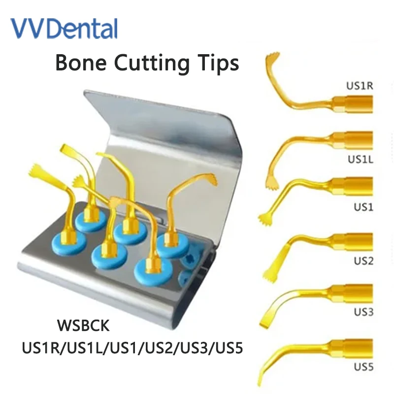 

VV Dental Piezosurgery Bone Cutting Tips Kit Compatible With Woodpecker and Mectron Dental Surgical Tools US1R/US1L/US1/US2/US3