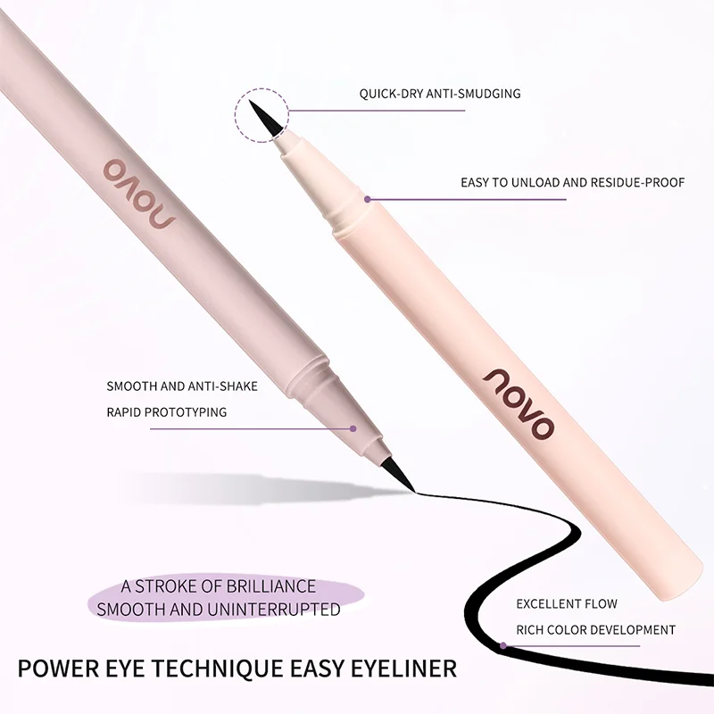 قلم تحديد عيون سائل فائق النعومة - مقاوم للماء، يدوم طويلاً، سريع الجفاف، مقاوم للتلطخ، لون مكثف عالي الصبغة #5