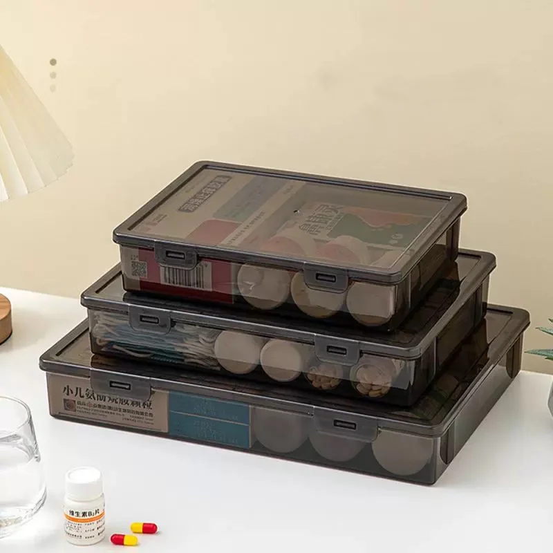 A4 Dust Proof Document Organizer Storage Box Black Transparent Certificate File Container Box Case Stationery Office Supplies