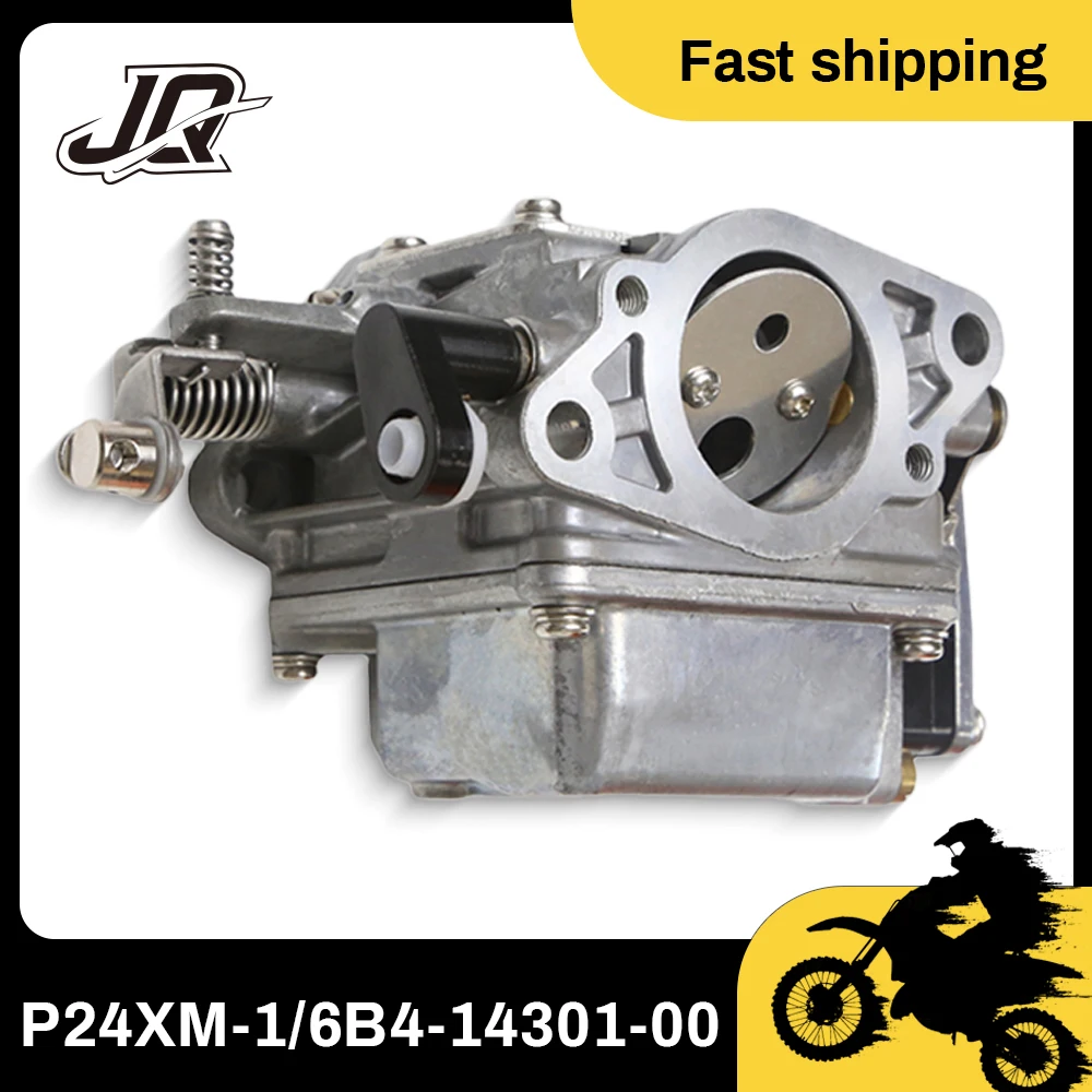 Boat Outboard Motor Carburetor Assy 6B4 14301 00 P24XM 1 For Yamaha 2 Stroke 9.9HP 15HP Marine Engine Parts