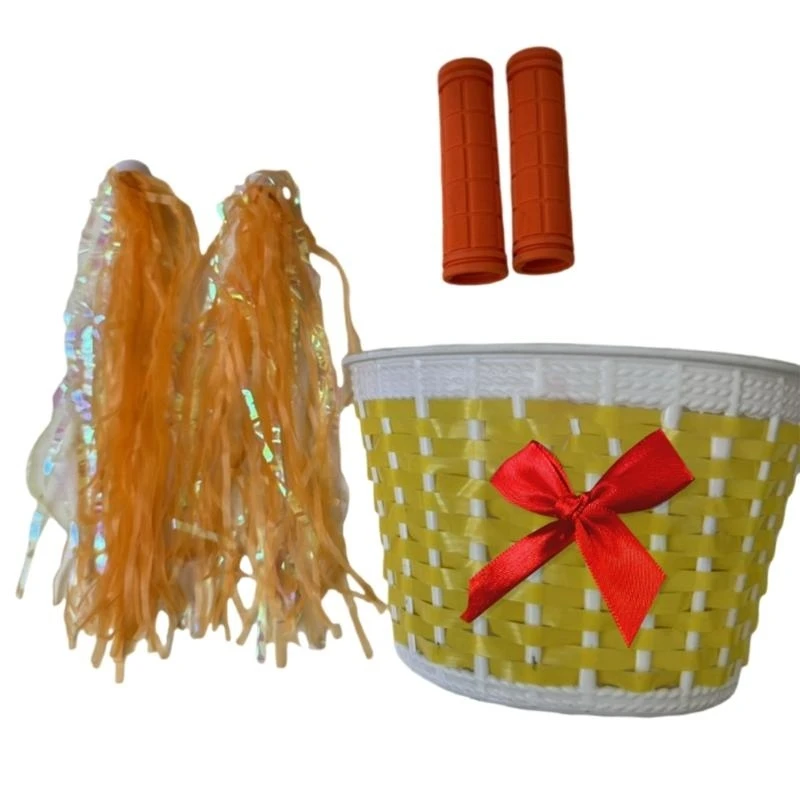 

Childrens Bicycles Handlebar Streamers Plastic Bike Handlebar Wicker Basket