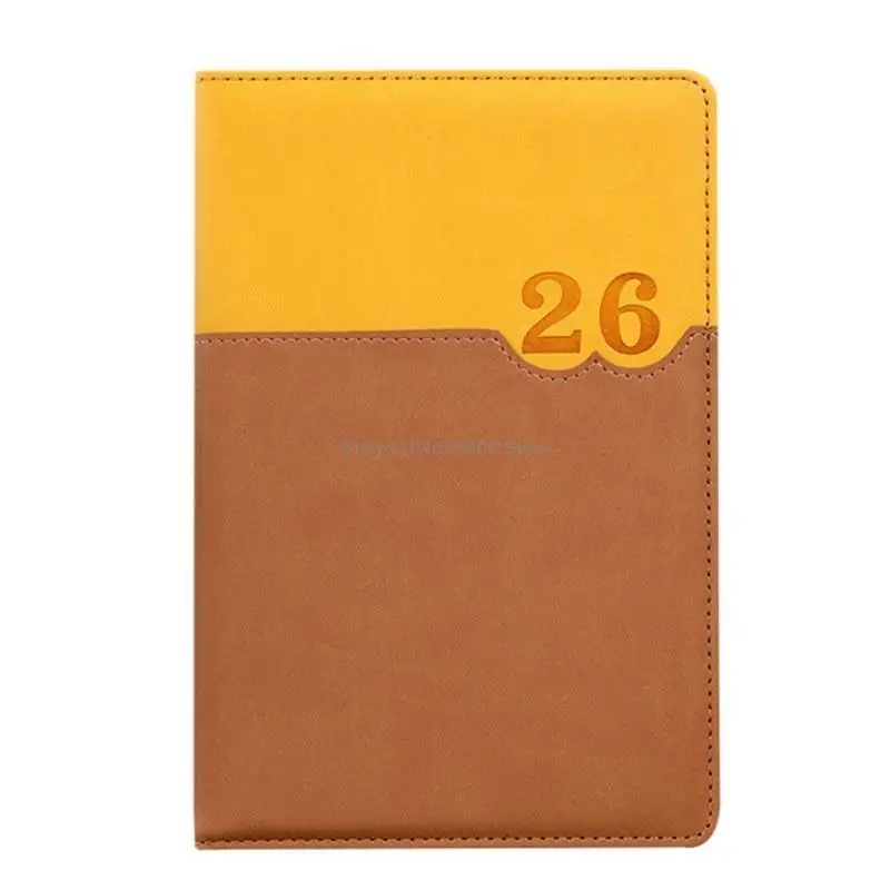 

Ежедневник на 2026 год, 360 страниц, кожаный академический ежедневник в мягкой обложке для планирования