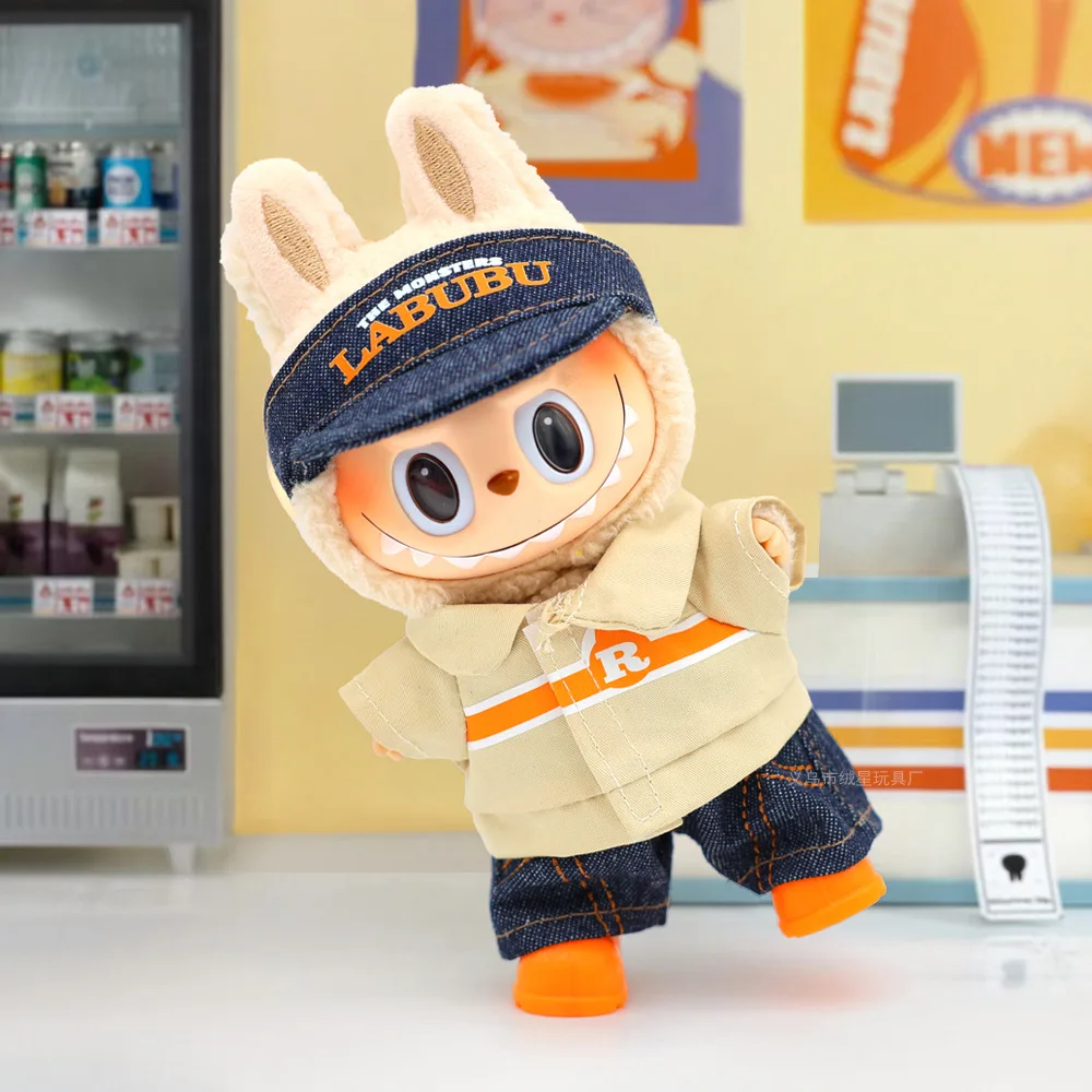 Per 15/17 centimetri Labubu Minimarket Vestiti Set Labubu Bambole V1 V2 V3 Peluche Giocattolo FAI DA TE lavoro di abbigliamento Vestito giocattolo Accessori regalo