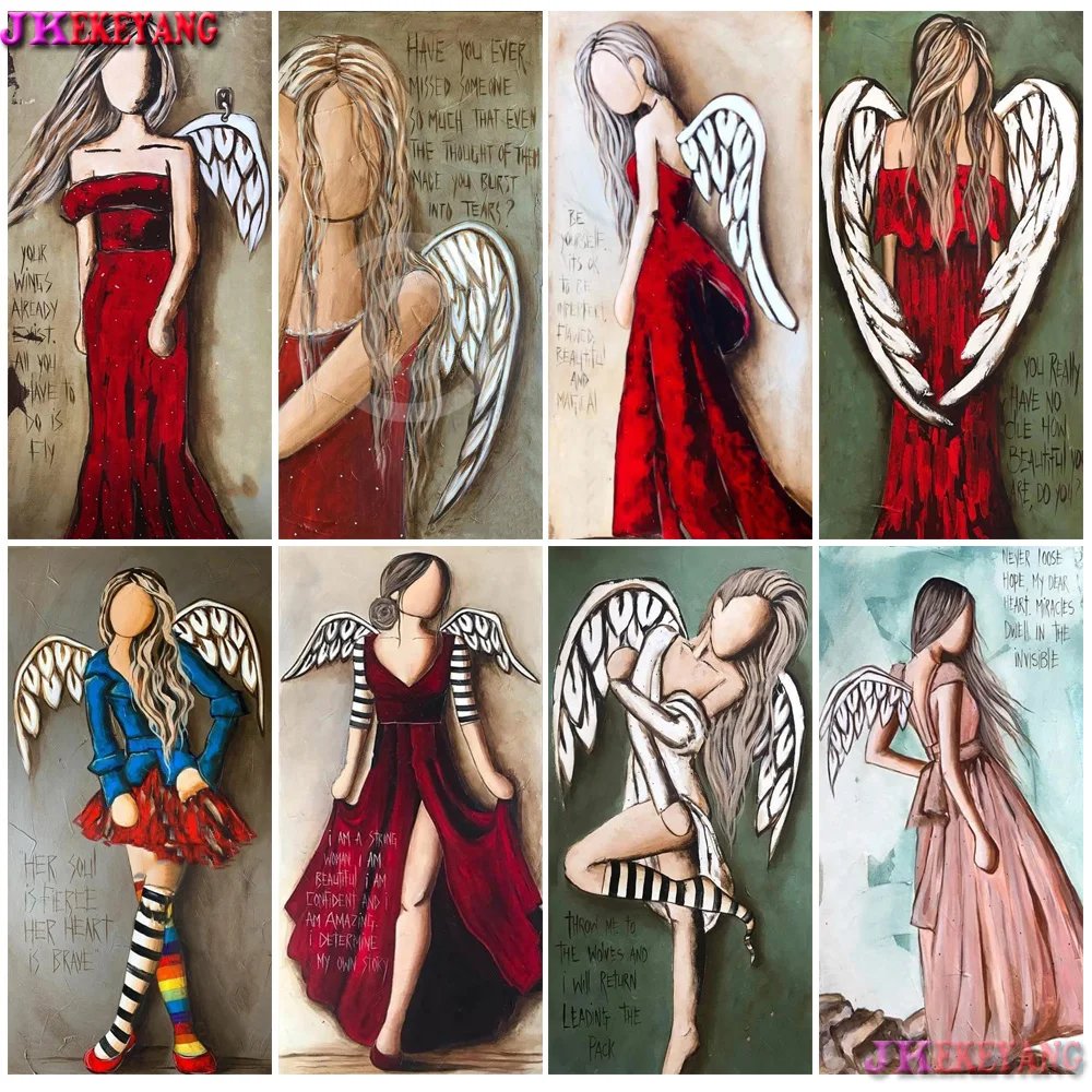 Full Square/Round Drill 5D DIY Diamond Painting Abstract Beauty Angel Diamond Embroidery Cross Stitch Home Decor Y5247