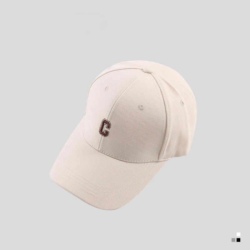 Hard-top C Letter Baseball Cap Men Women\'s Korean version of the tide peaked cap wide-brimmed big head the curved brimmed hat