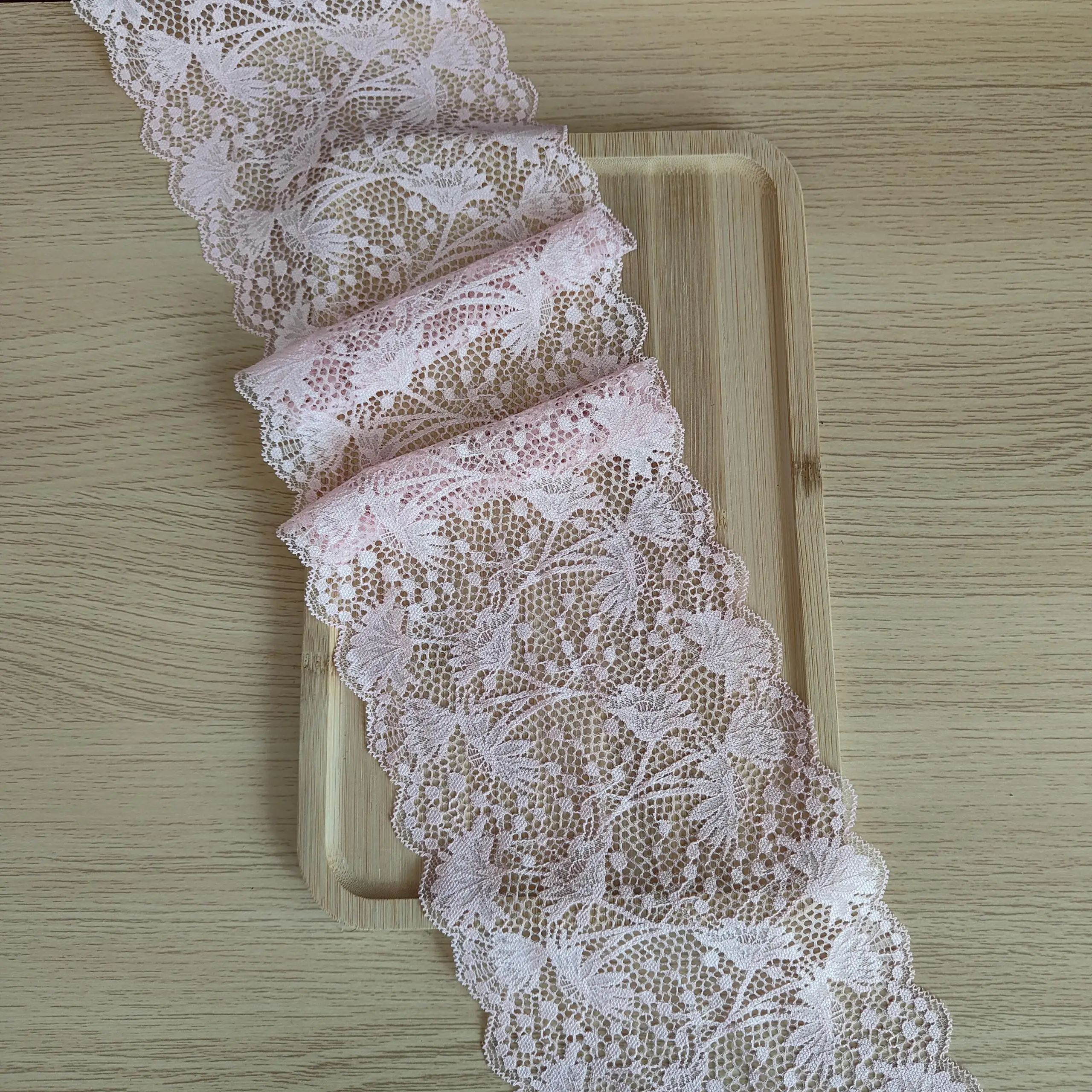 YE1004 39-3 14.2cm pink lace trim for underwear, Pressed Lace Clothes Sskirt Underwear Sewing Accessories