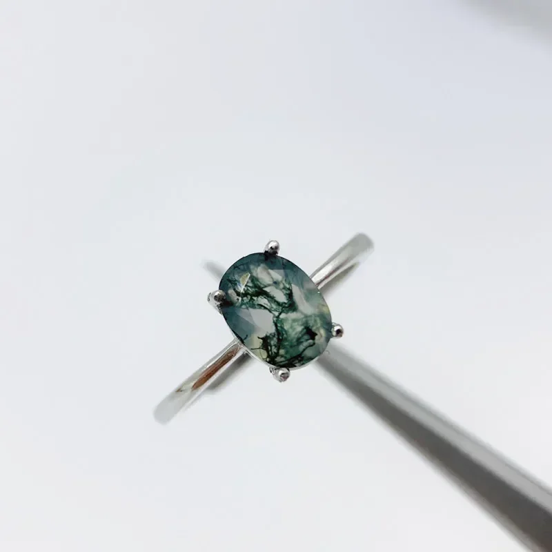 

Кольцо с натуральным мховым агатом для женщин, из цельного серебра 925 пробы, для свадьбы, помолвки, уникальный подарок для невесты, изысканные ювелирные изделия