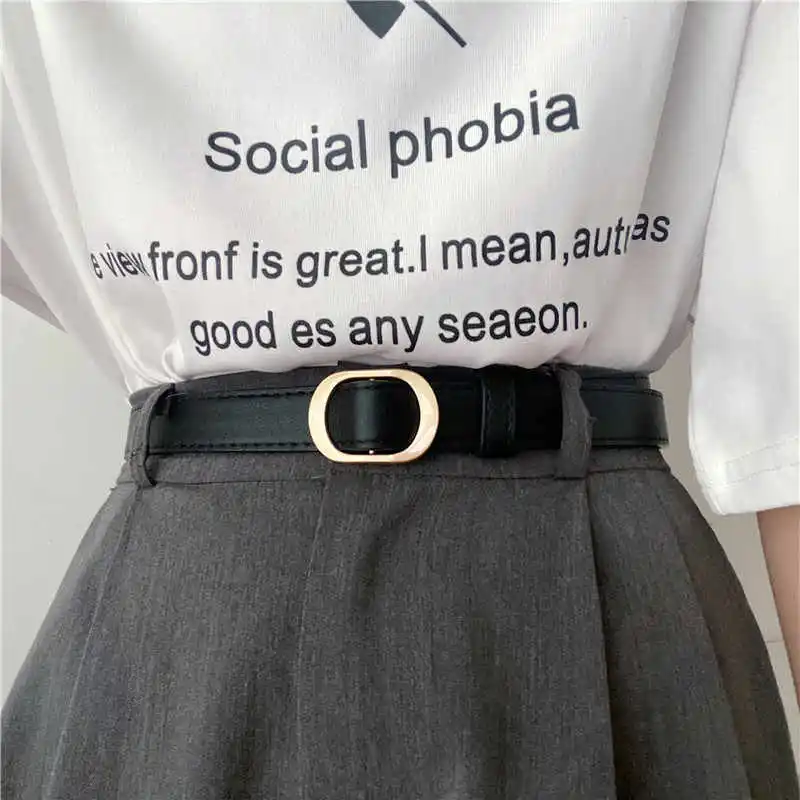 1pcs Holeless Punch-Free Belt Women's Decorative Unique Design Sense Denim Jeans Waist Belt Ladies' Pants Belt Fine Versatile Hi