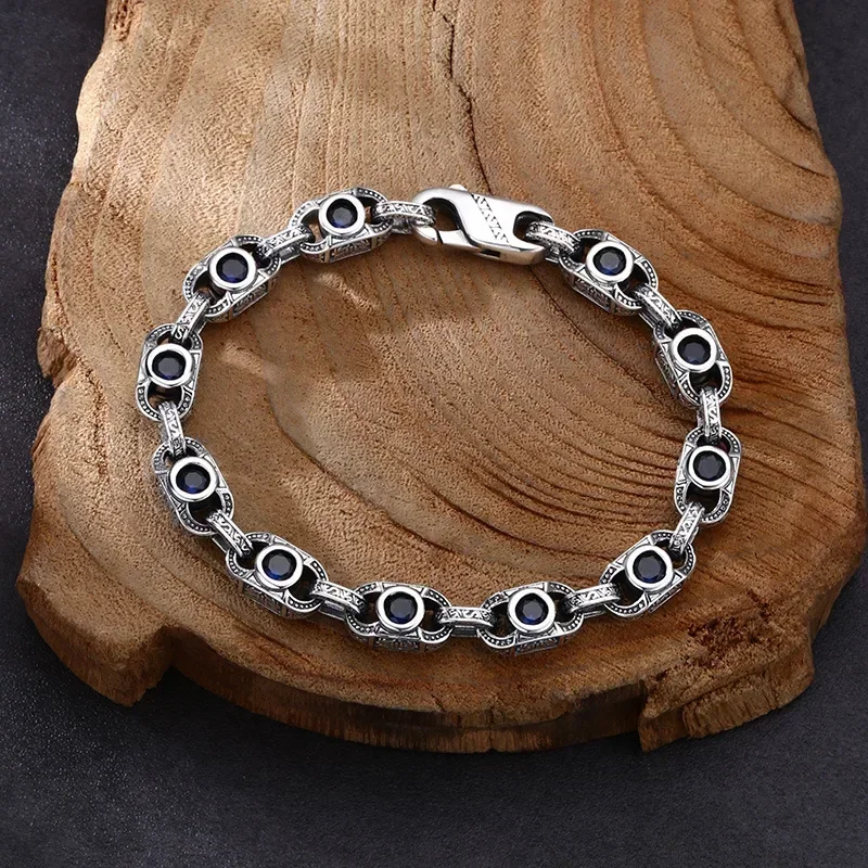 New Seiko Arabesque Zircon Bracelet For Men's Domineering Trend Retro All-match Jewelry Accessories