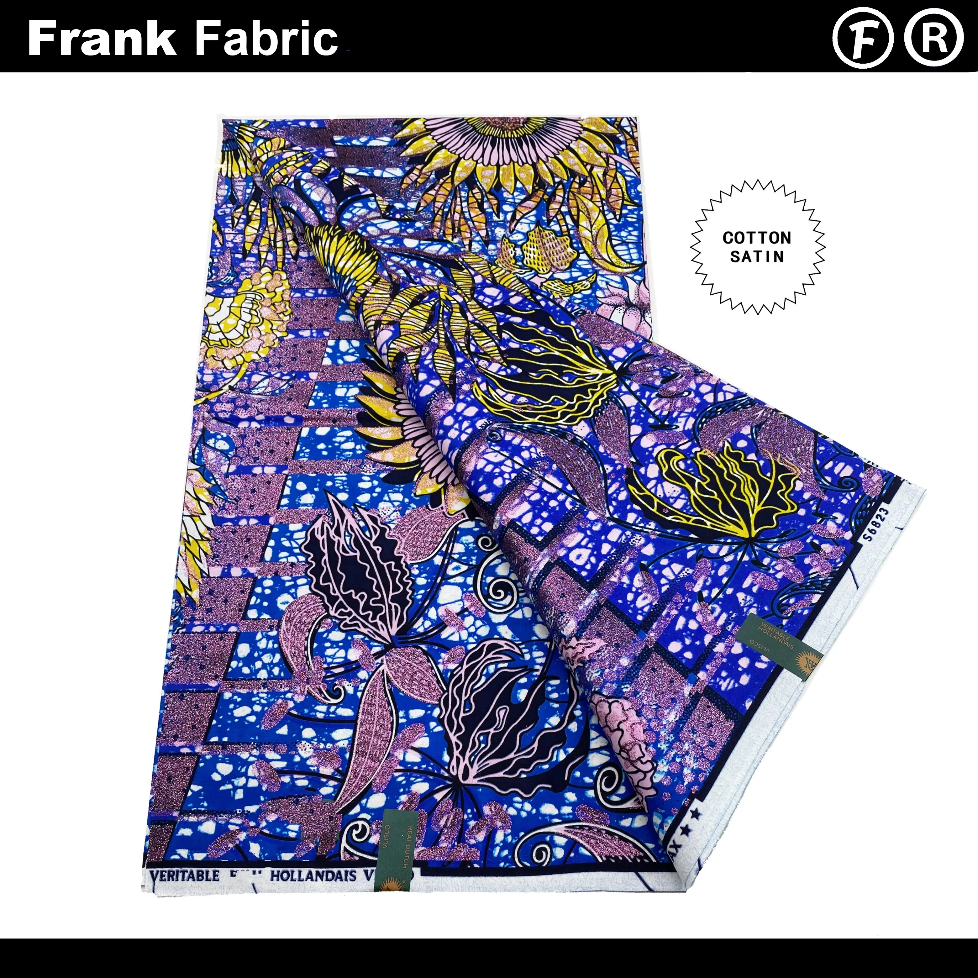 

Original Grand Super Dutch African Wax Print Fabric Genuine Ankara Fabric Wax From Holland For Dress With QR Code VLSG2508.142