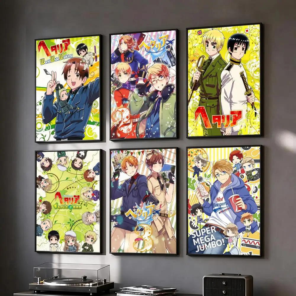 anime Hetalia Poster Poster HD Printing Vintage Luxe Home Decor Wall Art for the Living Rooms Entryways Gift
