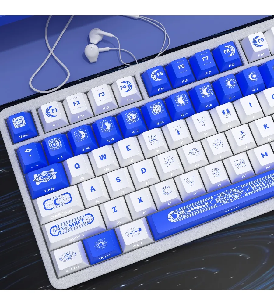 moon side engraved original light-transmitting keycaps full set of PBT thermal sublimation adaptation ROG night devil