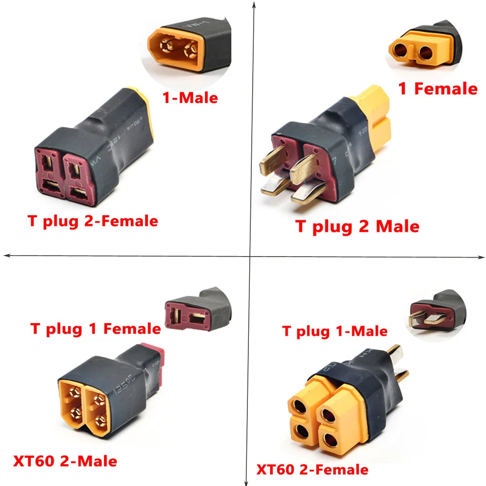 XT60 XT90 / T plug 2 Male to 1 Female / 1-Male to 2-Female Connector Parallel Adapter for Car Plane Heli Lipo Battery ESC