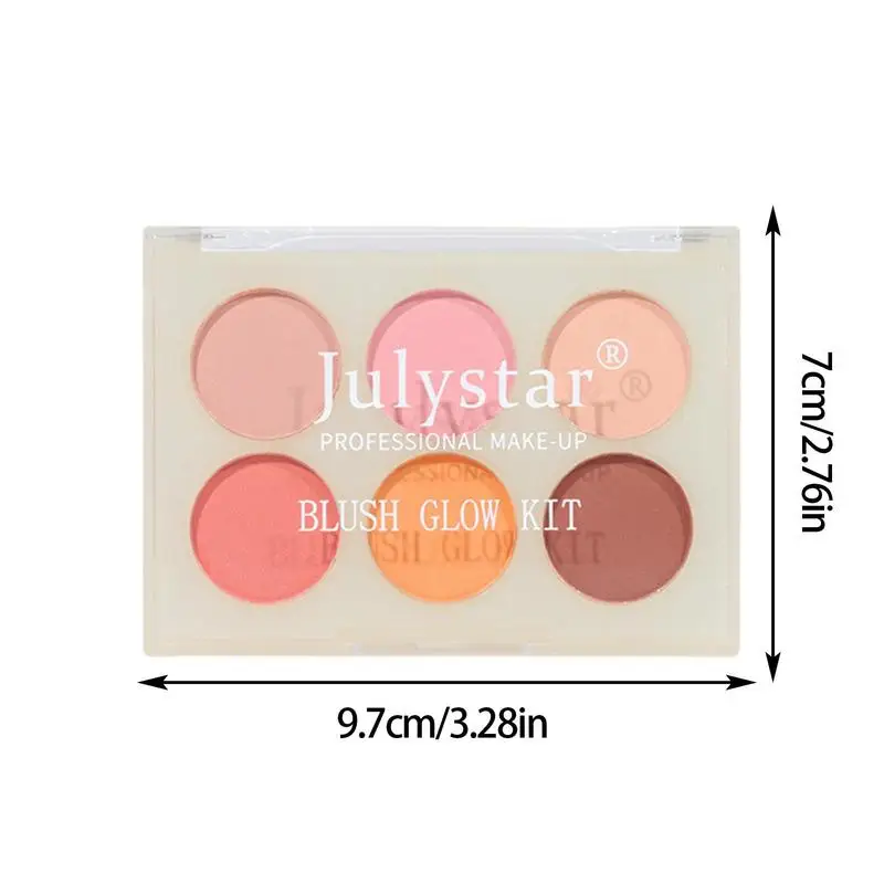 6 colori Blushes Makeup Palette Face Dating Blusheser Powder Red Rouge Long-lasting Natural Cream Tint Orange Peach Pink Blushes