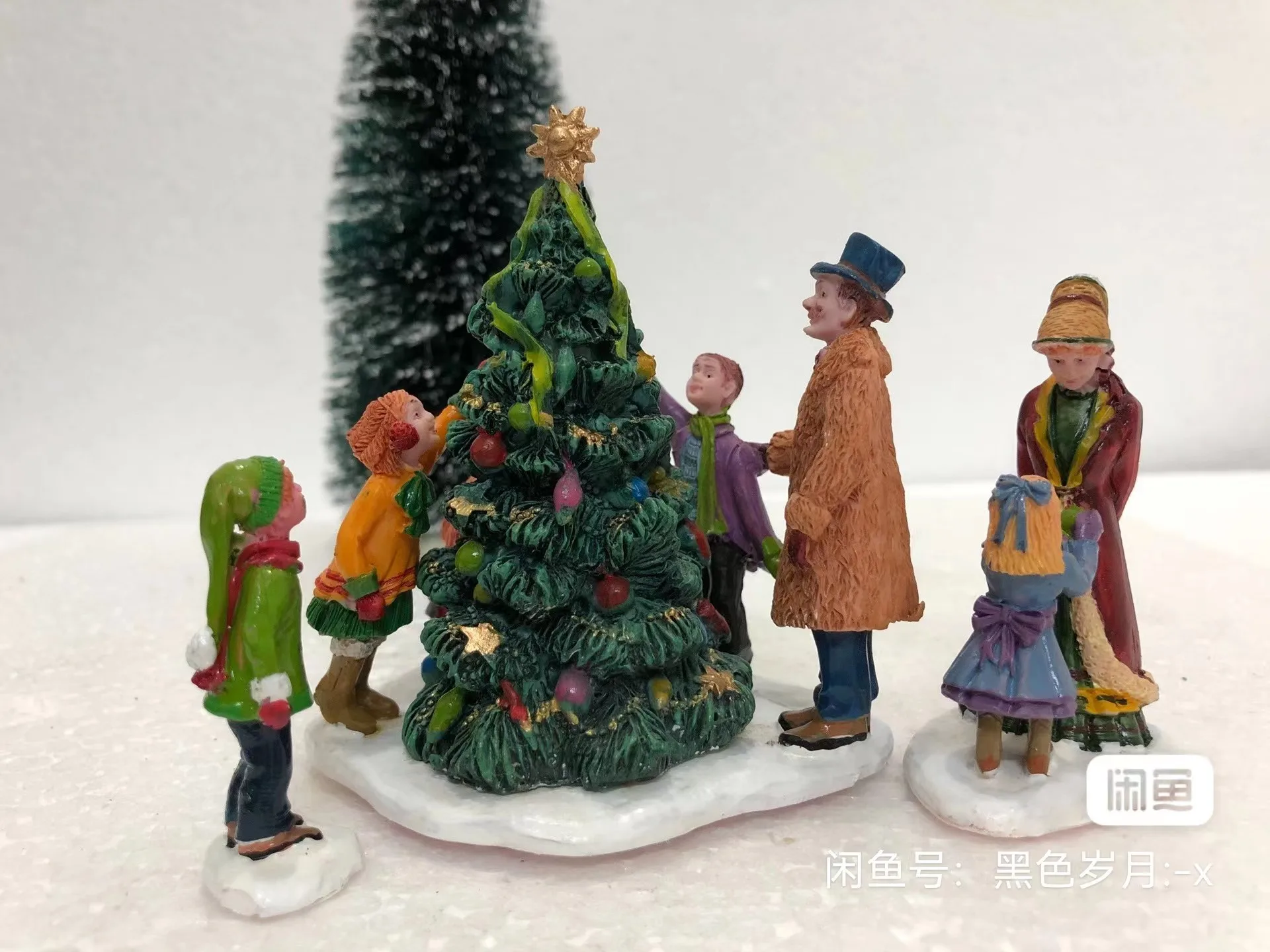 Party Decor Merry Xmas Resin Painted Happy Christmas Scene Ornaments Home Living Room Decorations Holiday Gifts
