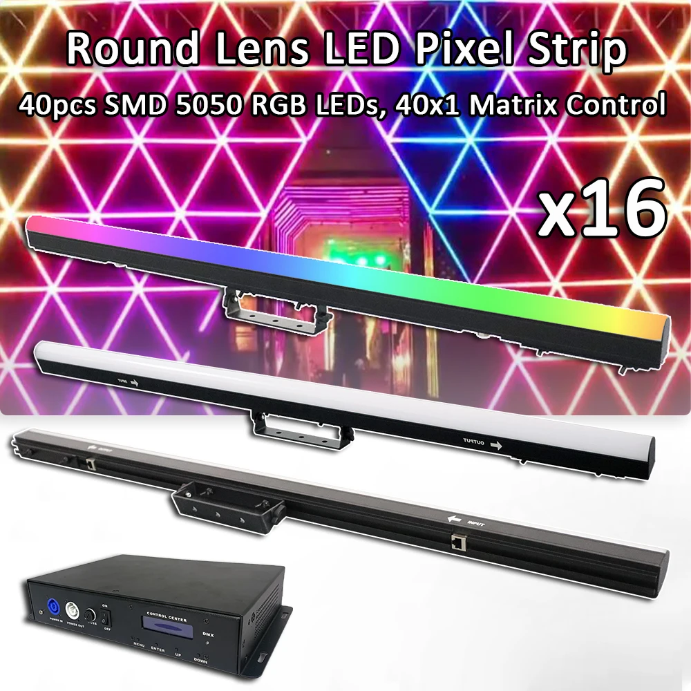 rgbw led pixel strip light art net control program stage bar dj disco party wash light efeito decoracao dmx 40x05w 16 pcs 01