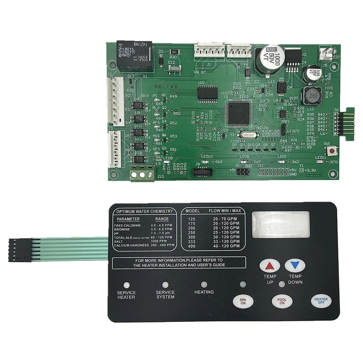 42002-0007S Control Board Kit W/ 472610Z Switch Pad Replace for Master NA/LP Series Pool/Spa Heater Electrical