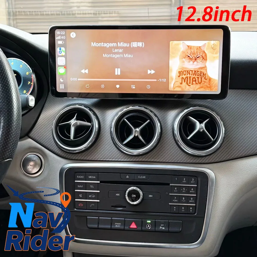 12.8inch Ultra-thin Screen Android Auto For Mercedes Benz A Class CLA GLA W176 C117 X156 W463 W246 Navigation CarPlay GPS Stereo
