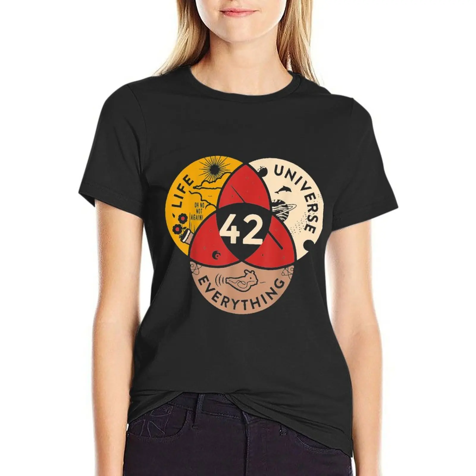 42 Answer to Life Universe and Everything science Vintage T-Shirt plain tops shirts graphic tees t shirts for Womens