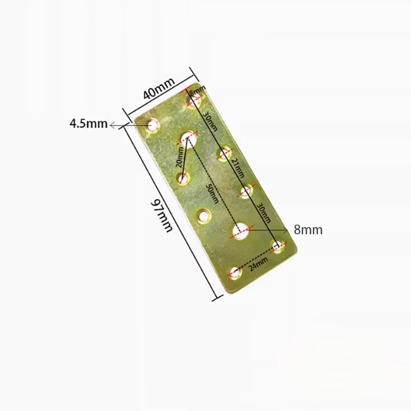 Iron Corner Code T/L/Straight Corner Code Fixed Bracket Connector For Board Support Furniture Bed Frame Cabinet Support