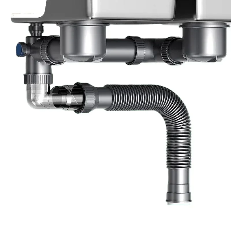 6Wp kitchen sewer set Double slot kitchen sewer pipe drain pipe accessories sewer set