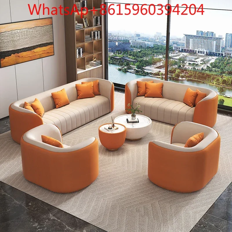 Office reception sofa, coffee table, living room luxurious and casual sofa and chair, meeting and negotiation table and chair