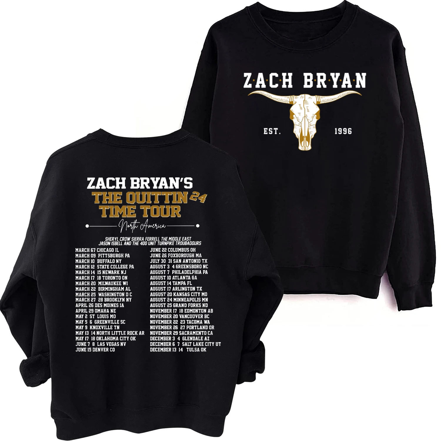 

Zach Bryan Oversized Sweatshirt Zach Bryan The Quittin Time Tour 2024 Crewneck Hoodie Zach Bryan Fan Gift Pullover Tops Unisex