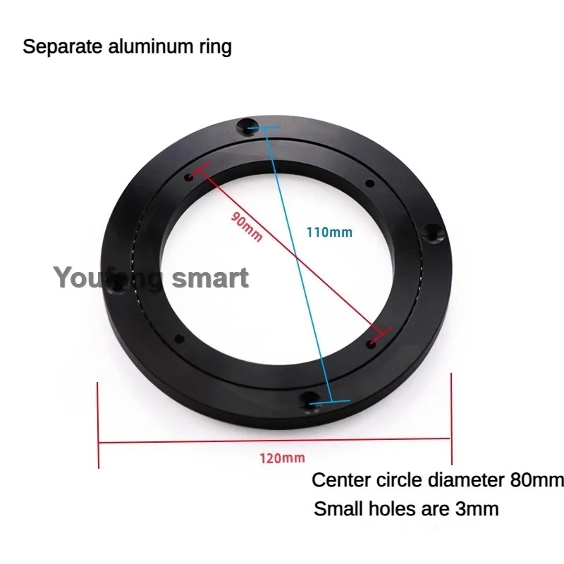 120 mm Aluminiumring für 1/2 DOF Roboter-Schwenk- und Neigungsservosteuerungshalterung, Sensorhalterung für Arduino-Roboter, DIY-Kit, programmierbares Kit – Detail 3