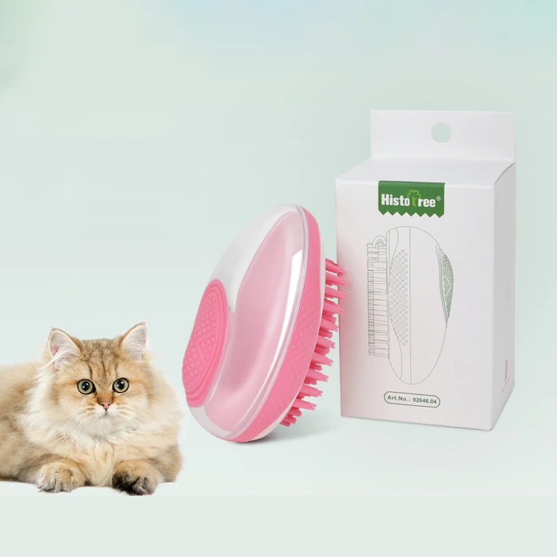 

2-in-1 Professional Pet Bath Brush Soft Silicone Gentle Massage Cat Hair Brush with Shampoo Dispenser Dogs Accessories Home
