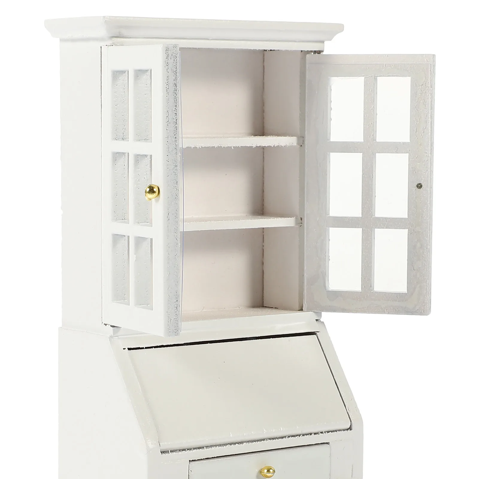 

Mini Simulated Bookcase Storage Cabinet White Wooden Dollhouse Furniture Toy Miniature Scene Decor Accessories Kitchen Prop