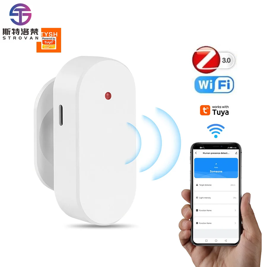 

STLF Smart Life Tuya Motion Sensor Zigbee/wifi Human Presence Radar Detector With Luminance Detection 5v Mm Wave Pir Sensor