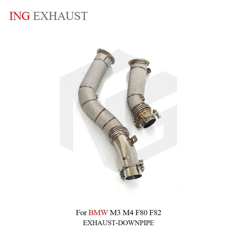 ING Heat Shield Header Catless Downpipe for BMW M3 M4 F80 F82 3.0 Sistemas Release Strait Escape Performance exhaust System