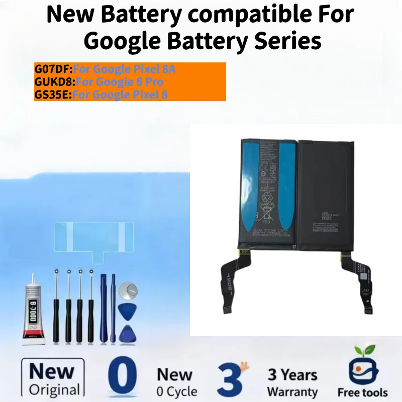 New Battery Compatible For Google Pixel 8A / Google 8 Pro / Google Pixel 8 Mobile Phone Batteries + Free Tools