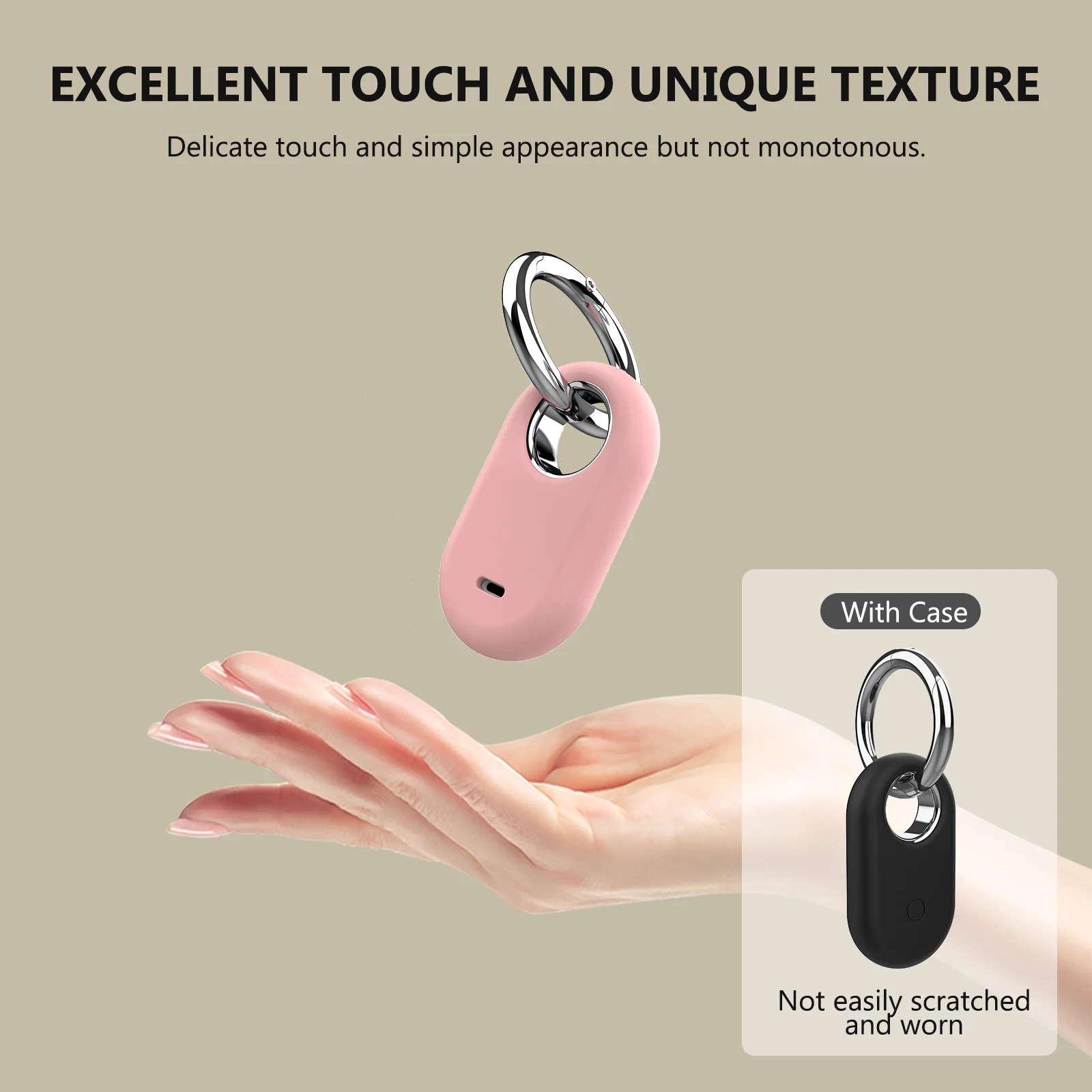 For Samsung SmartTag Compatible Silicone Holder Case With Keychain,Anti-Fall And Anti-Scratch,For Backpacks,Luggage,Pets,Keys