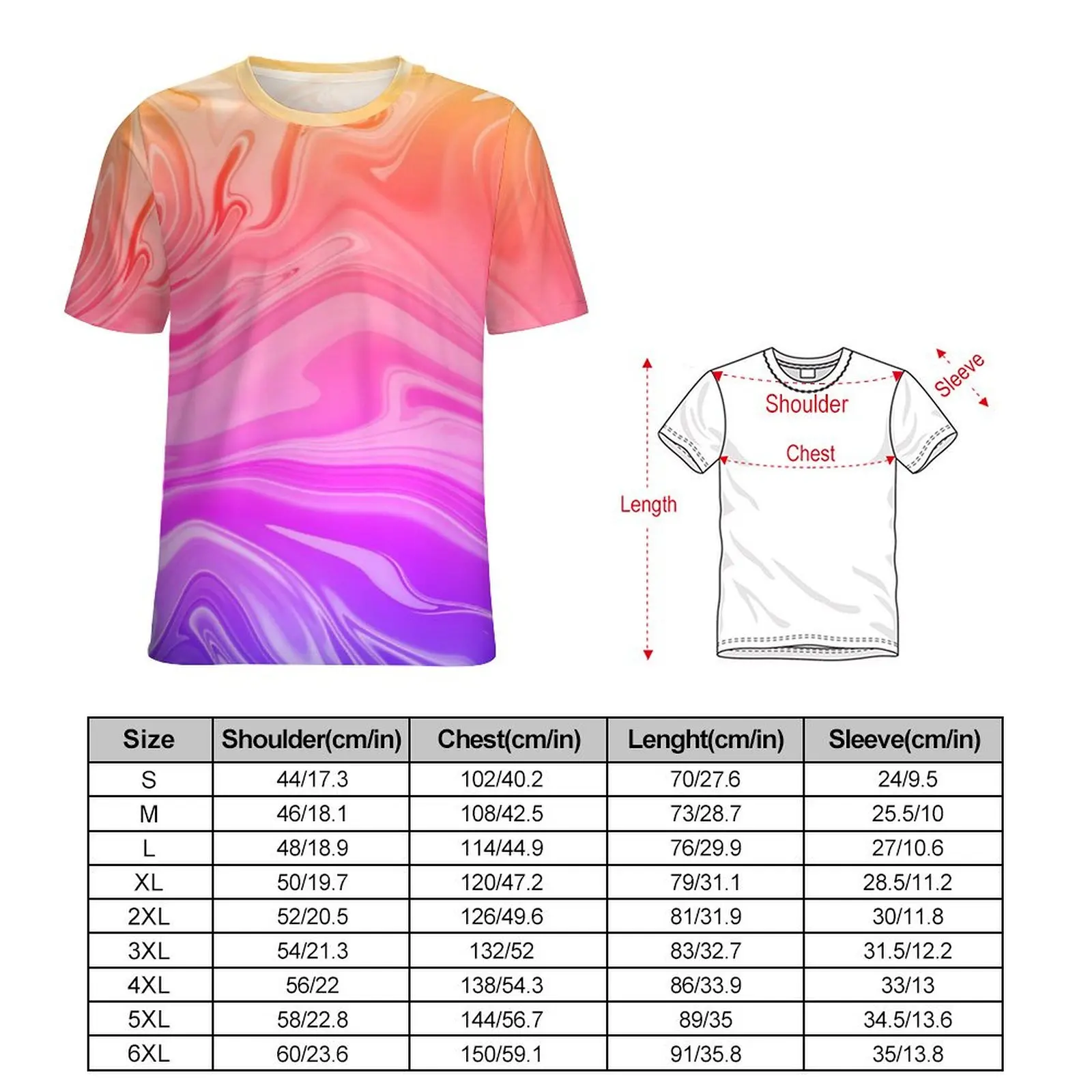 Female T-Shirt Abstract Rainbow O Neck T-Shirts Short Sleeve Gradient Print Modern Design Tops Streetwear Top Tees Big Size 6XL