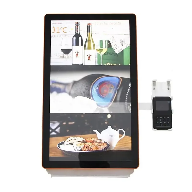 Quick Service Restaurant Self Order Kiosk 21.5 Inch Touch Screen Payment Terminal with Install Space for POS Machine