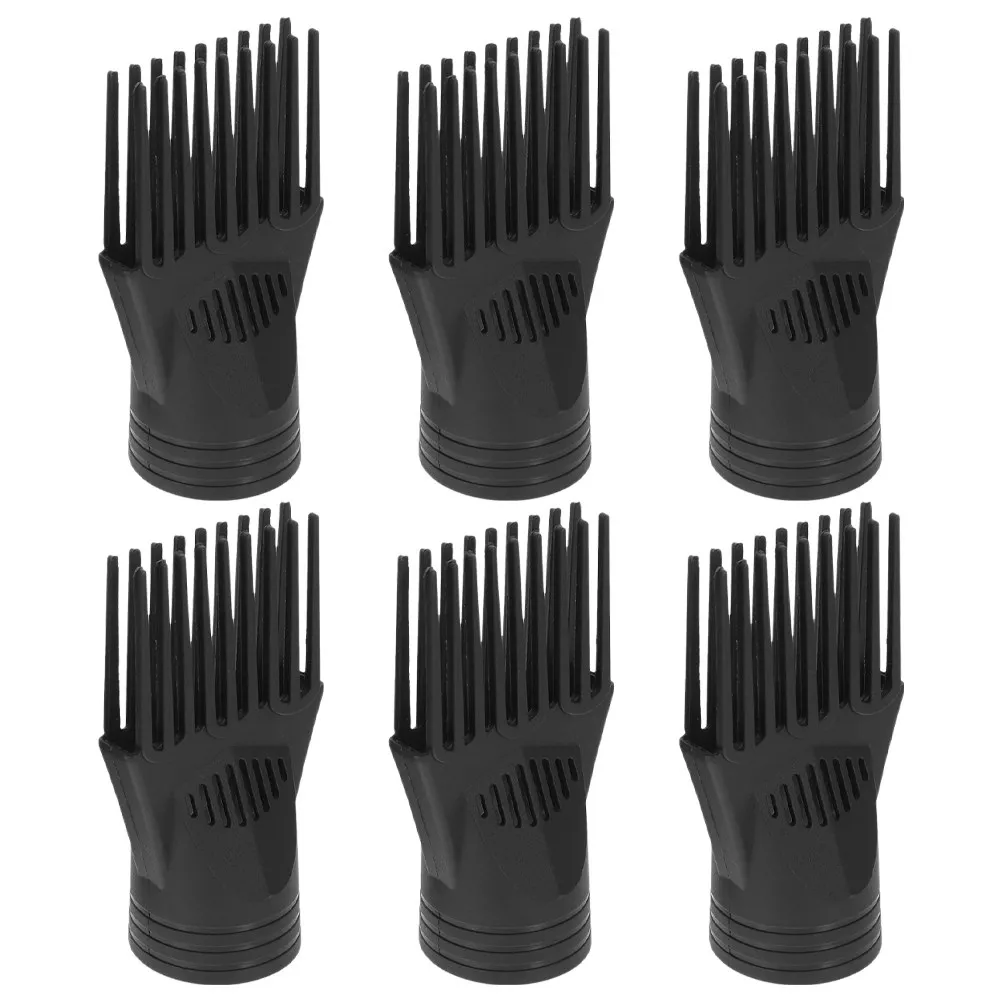 6Pcs Universal Blow Dryer Comb Attachment Set Plastic Hair Dryer Nozzle Brush Replacement for All Brands Salon Home Styling