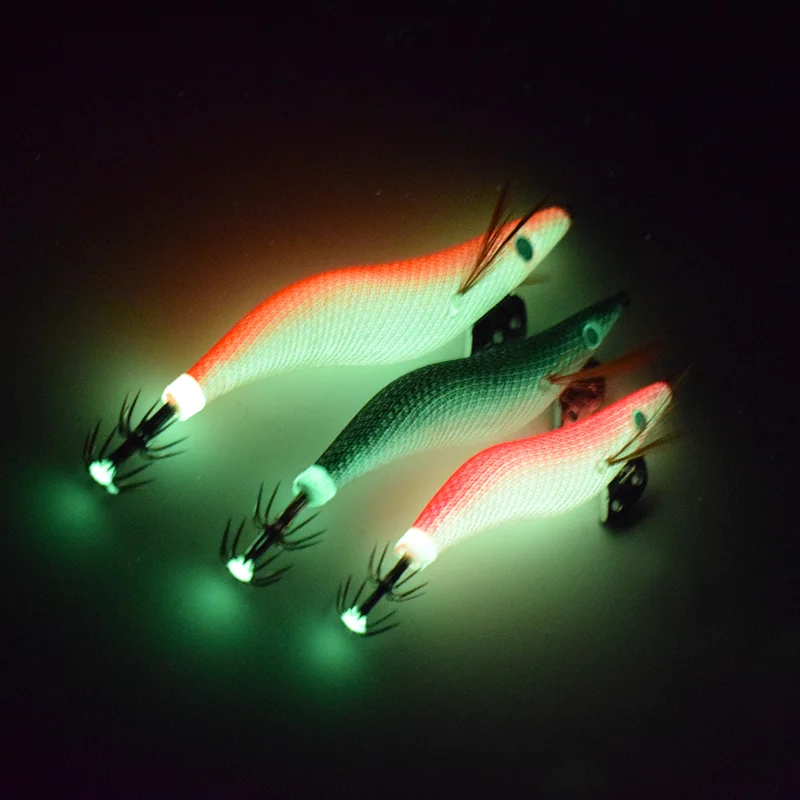 Isca Artificial de Camarão de Madeira de Alta Qualidade Exportada para o Japão, Incluindo Anzóis para Lula, Equipamento de Pesca de Lula e Polvo Luminoso, e F