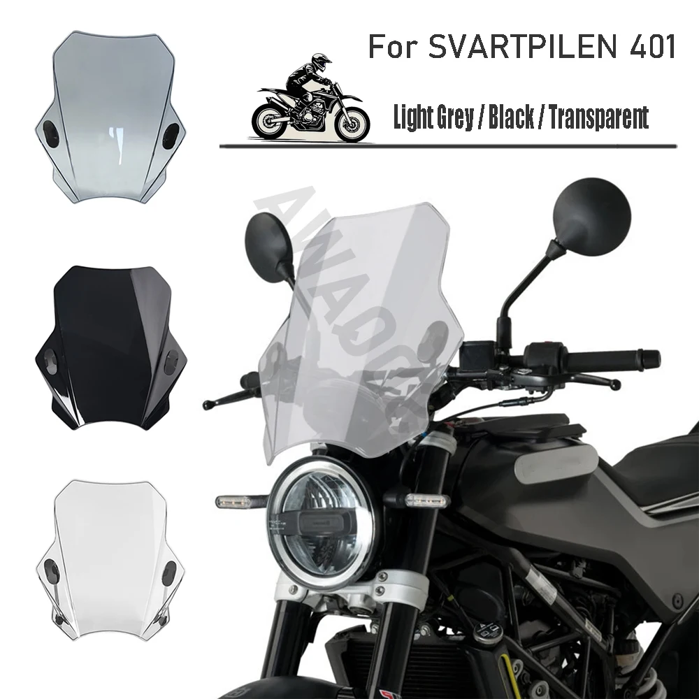 

For svartpilen 401 SVARTPILEN 401 Front Motorcycle Windscreen Windshield Screen Wind Shield Deflector Protector