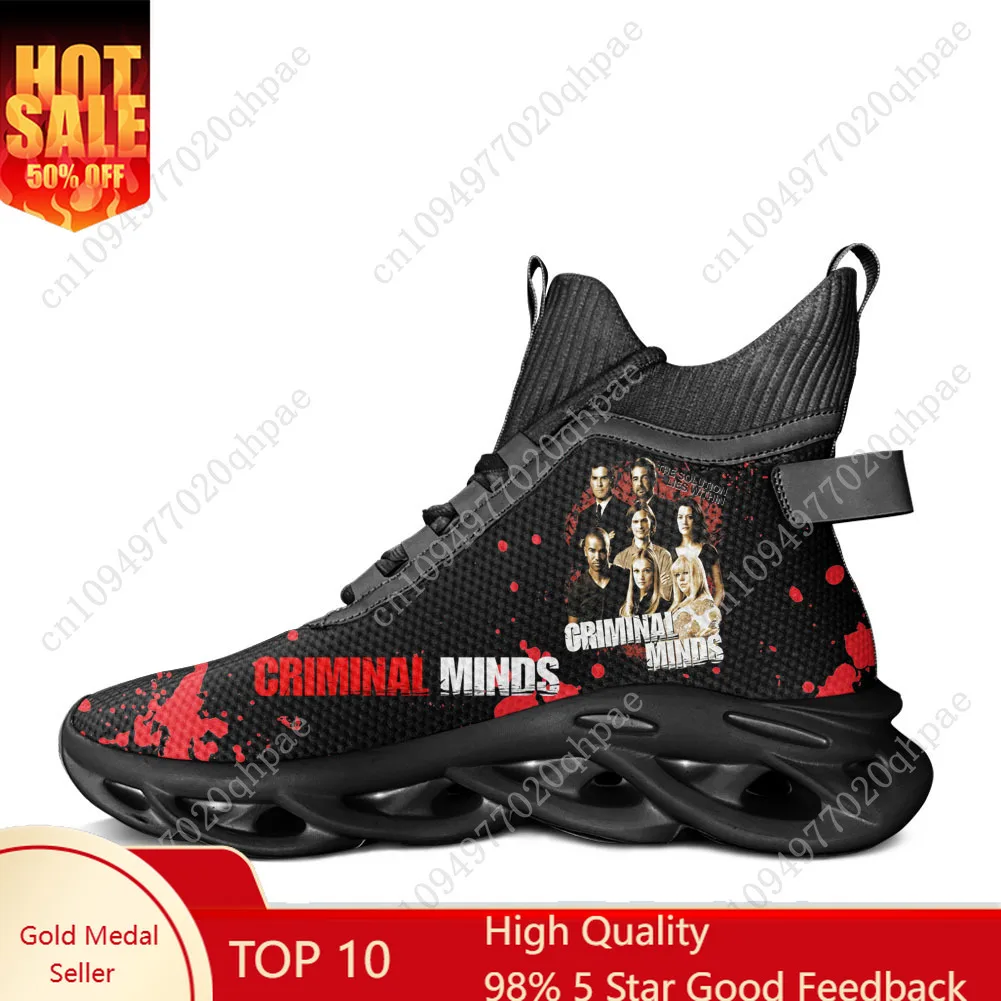 

Кроссовки Criminal Minds High Top Flats для мужчин и женщин, спортивные кроссовки для бега, на шнуровке, из сетчатого материала, обувь на заказ