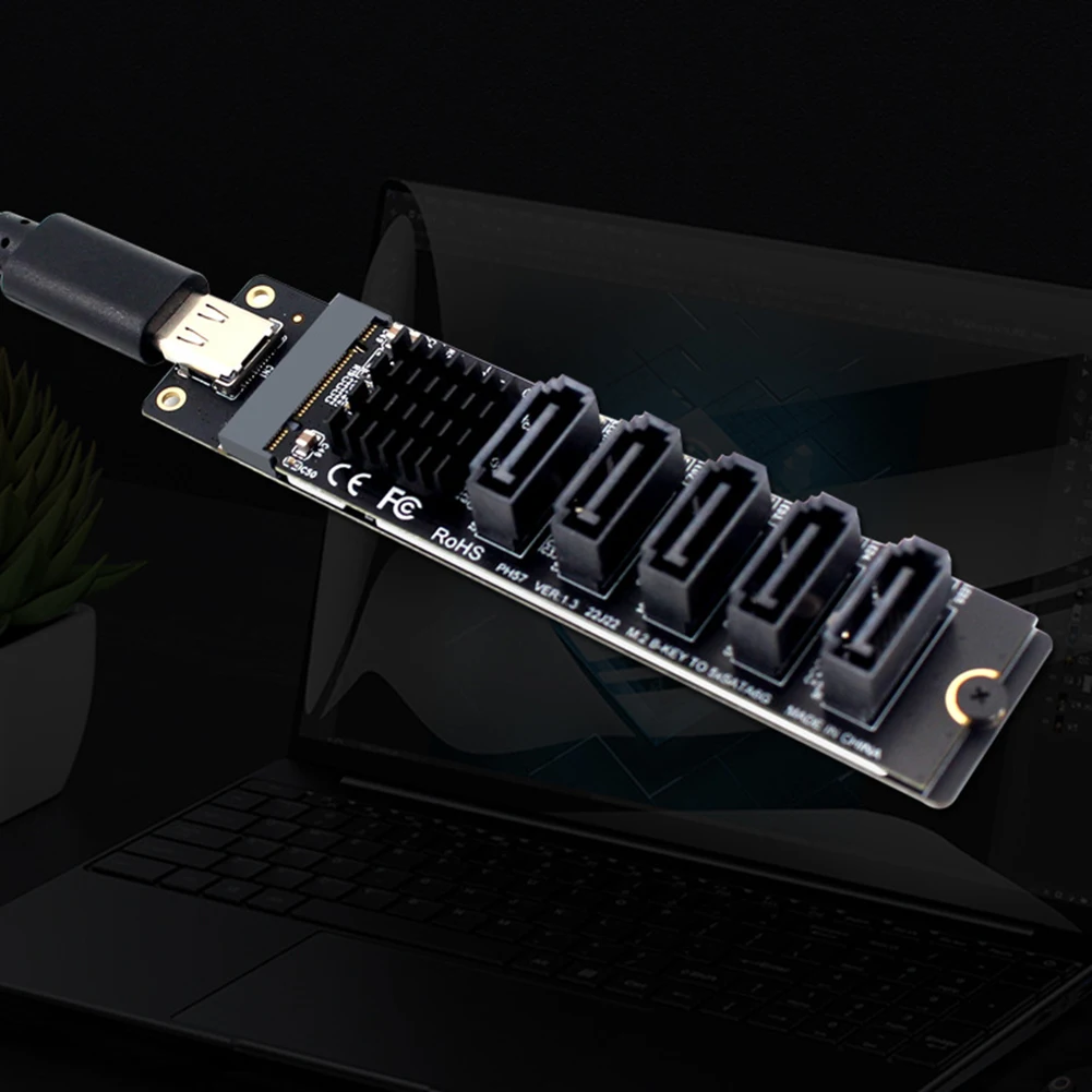 

Type C To 5-Port SATA 3.0 Adapter Card 6Gbps JM575+JMS580 Chip USB C To SATA 3.0 Expansion Card Type C To 5-Ch SATA 3.0 Expander