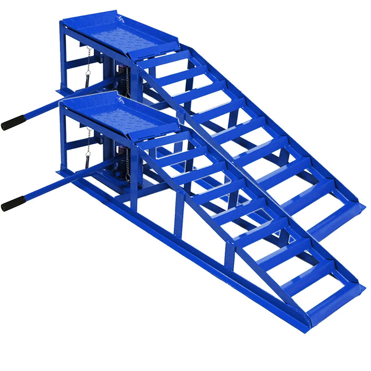 Portable And Adjustable Car Ramp, Equipped With 3T Hydraulic Lifting Jack, Capable Of Bearing 2T Weight, Fast Conveying
