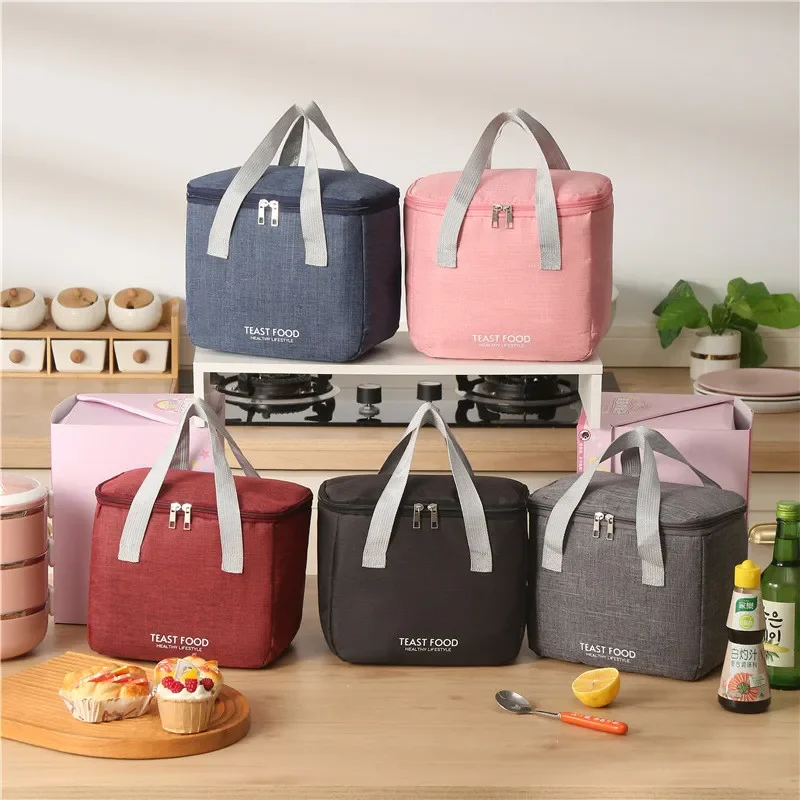 Oxford Cloth Thermal Lunch Bag Travel Large Capacity Thickened Insulation Handbag Hot Portable Outdoor Picnic Food Ice Packing