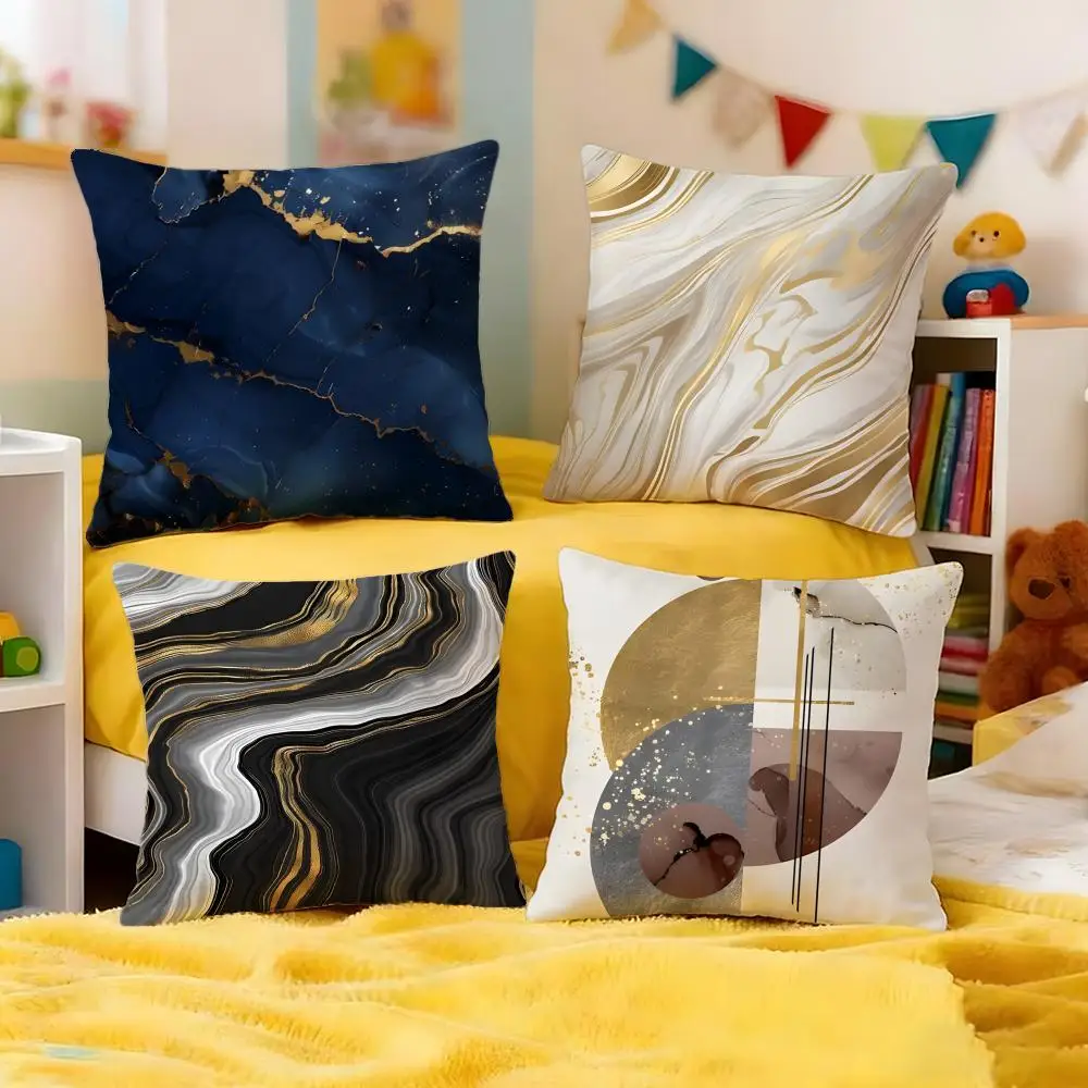 Hot Stamping Texture Cushion Cover Premium Soft Pillowcase Skin-Friendly Breathable Multi-Purpose for Home Office Travel