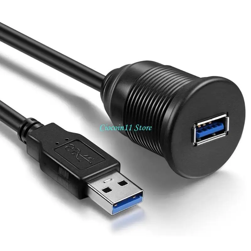 Y1UB USB3.0 Male to Female Extension Cable for Secure Dashboard Mounting