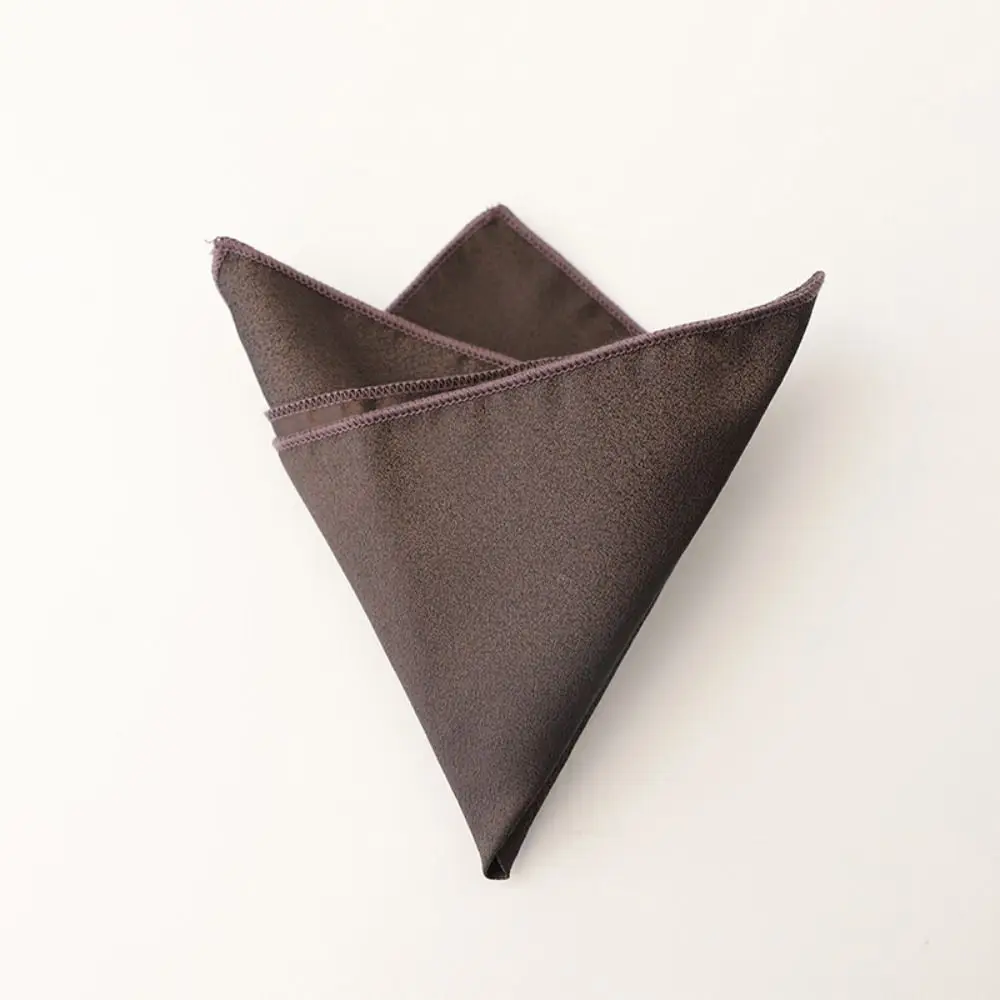 Elegant Polyester Pocket Square Solid Color Retro Tone Groom Handkerchief Square Shape Men Handkerchief Formal Wear