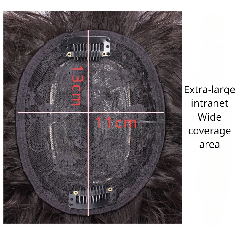 여성용 풀 헤드 웨어 곱슬 토퍼, 곱슬 뱅 클립, 날씬해 보이는 지저분한 헤어피스, 여성 데일리 사용, 35cm 패션