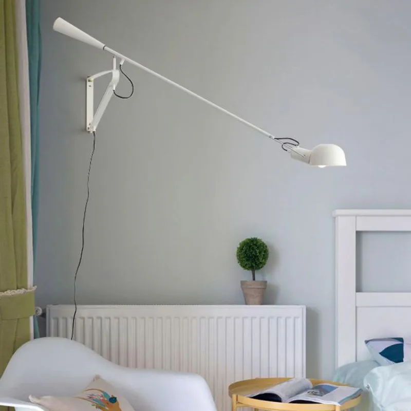 Designer lange paal tuimelaar wandlamp kleurrijke metalen lange arm wandlampen eetkamer woonkamer slaapkamer wandverlichting E27