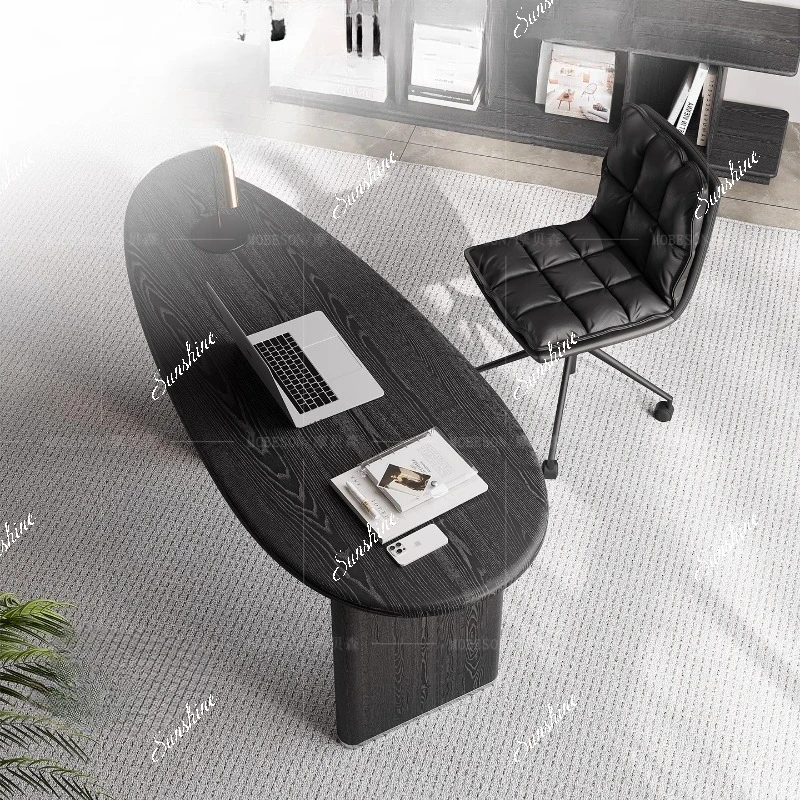 

Italian minimalist solid wood, home study desk bedroom living room design, high-end sense