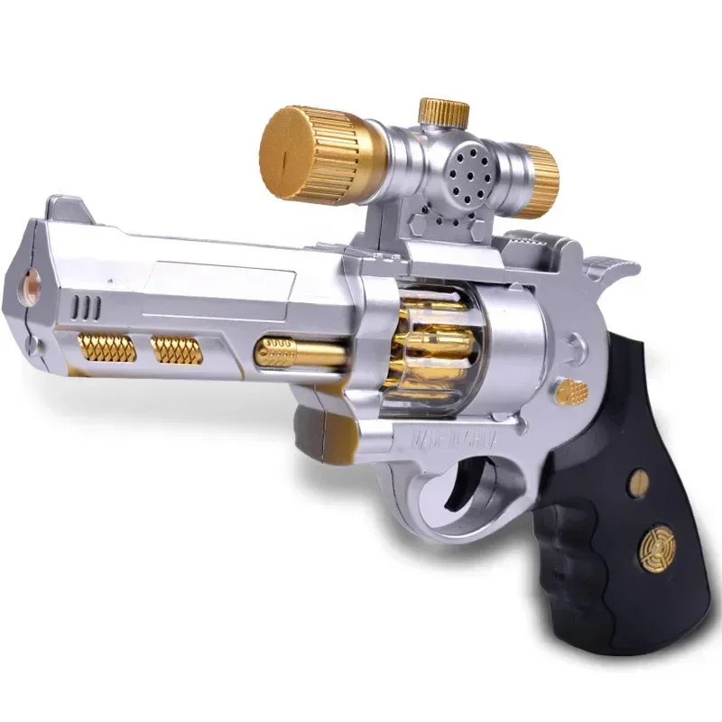 Pistola giocattolo Flash con luce sonora elettrica per bambini proiezione vibrante pistola finta senza proiettili regalo di compleanno fresco e